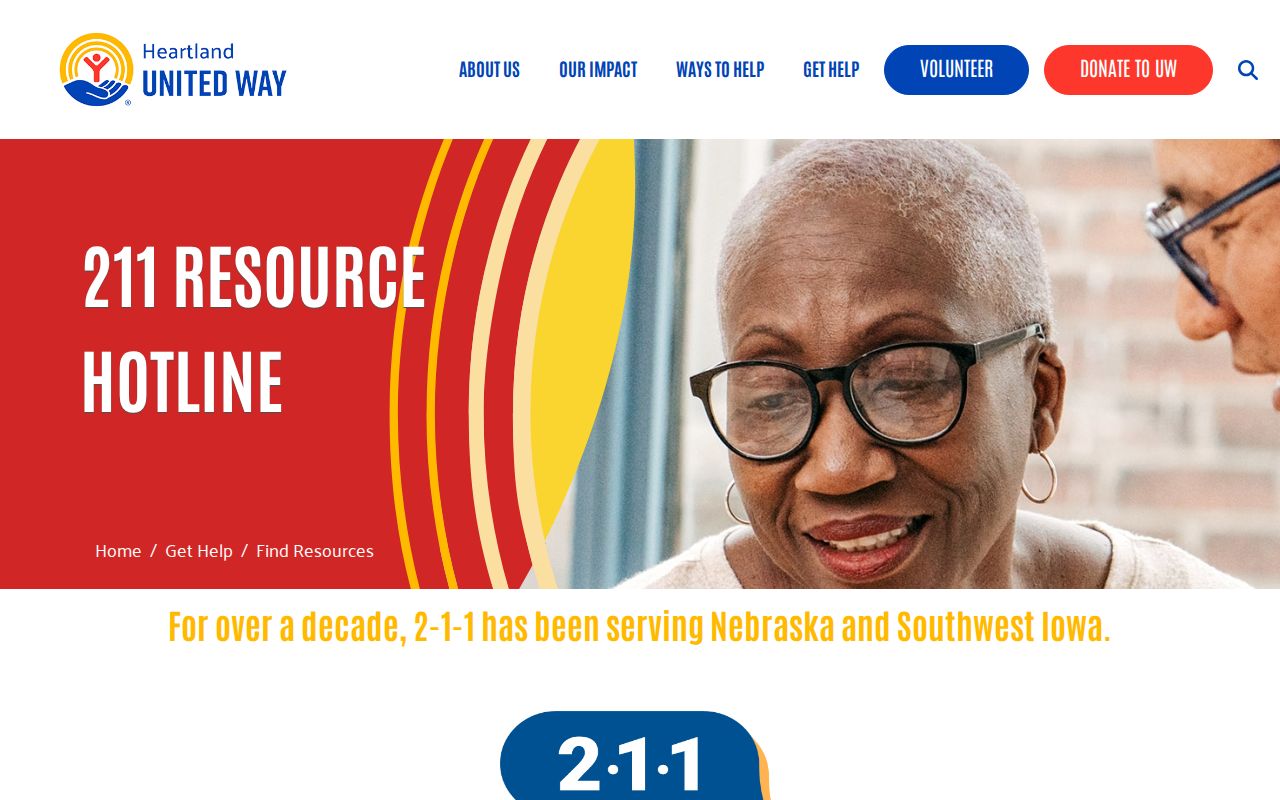 211 Nebraska hotline page in the Nebraska phone directory for community service numbers