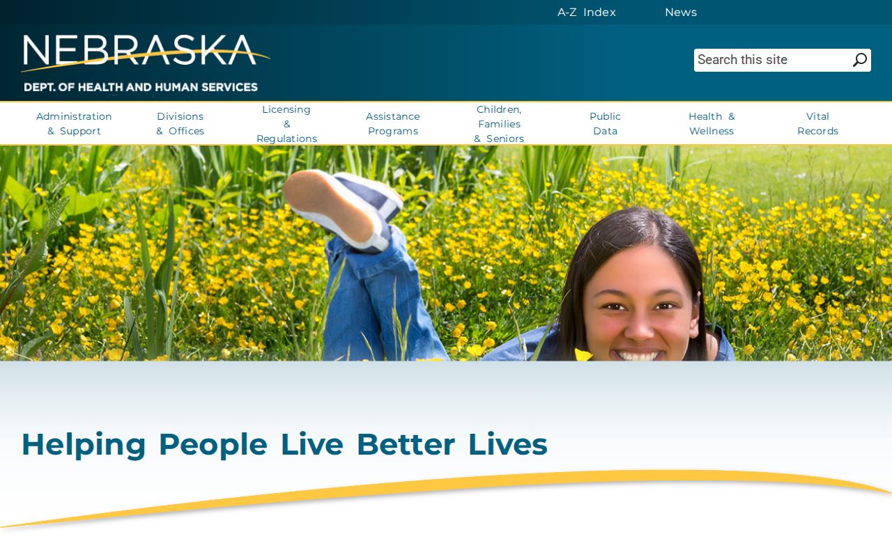Nebraska DHHS hotline block in the Nebraska phone directory for health and social services