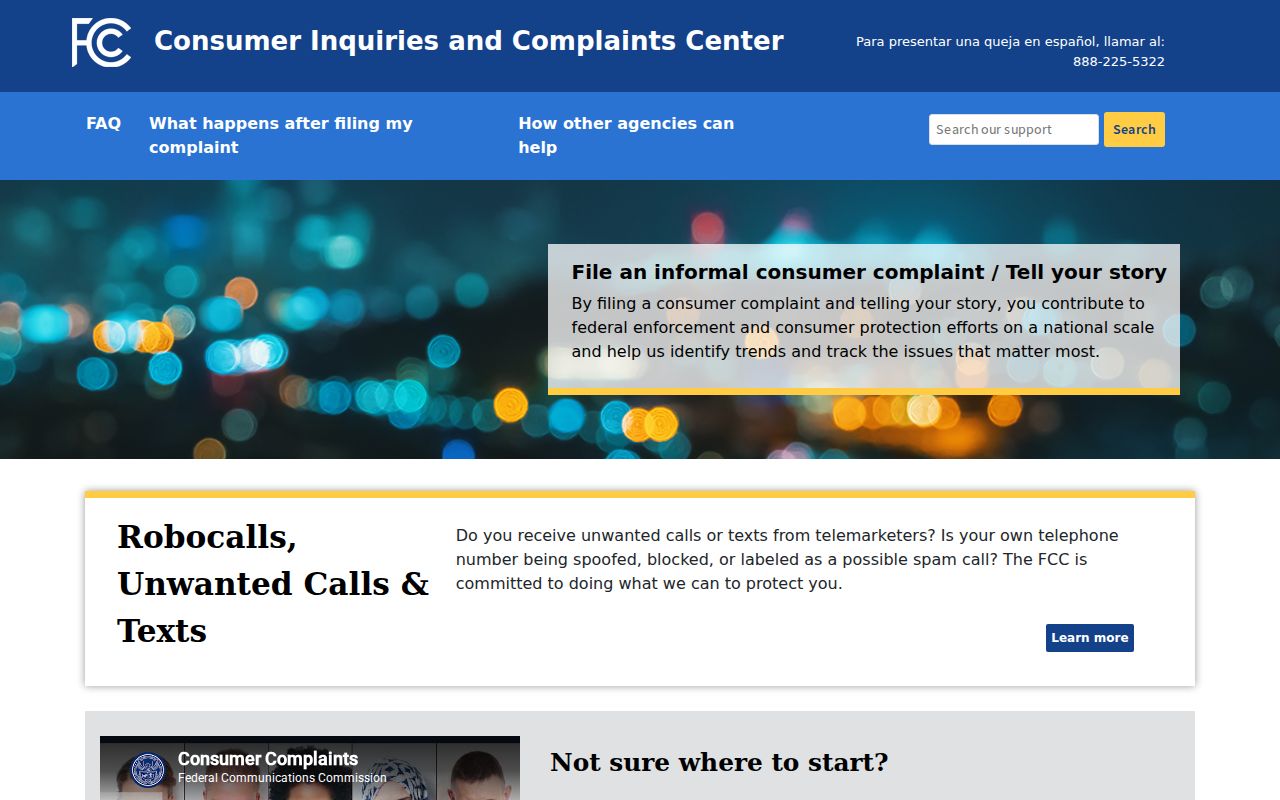 FCC Consumer Complaint Center used to report Nebraska phone directory scam calls