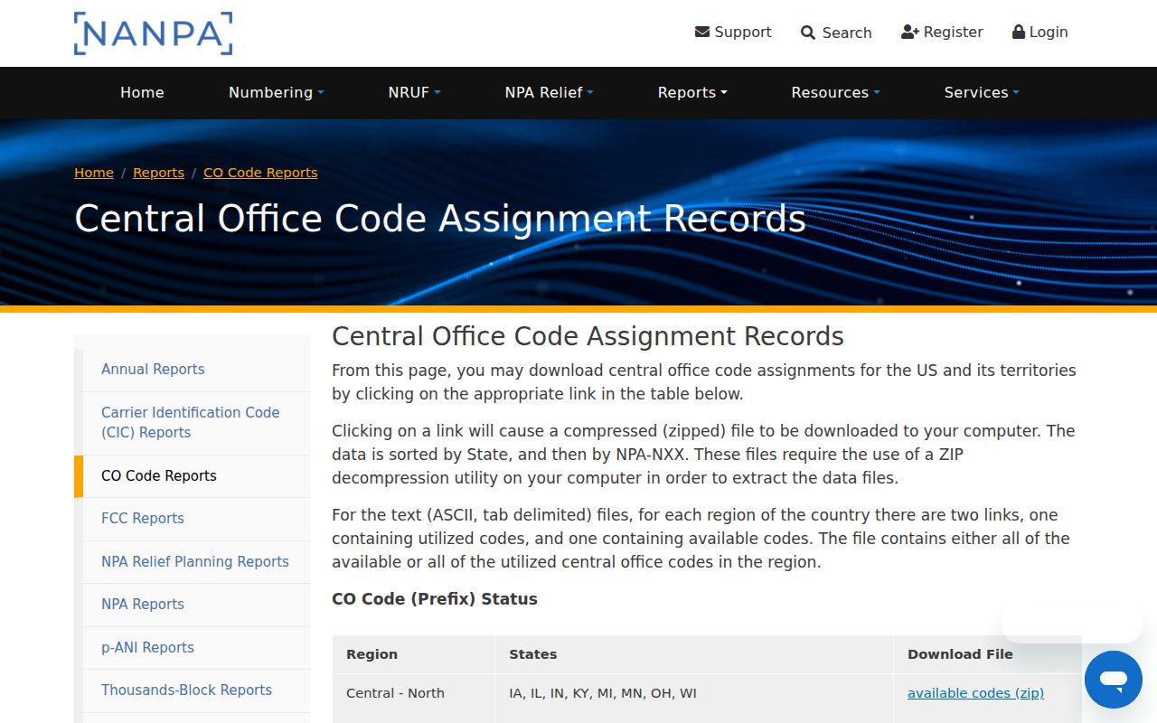 NANPA central office code reports behind the Nebraska phone area codes
